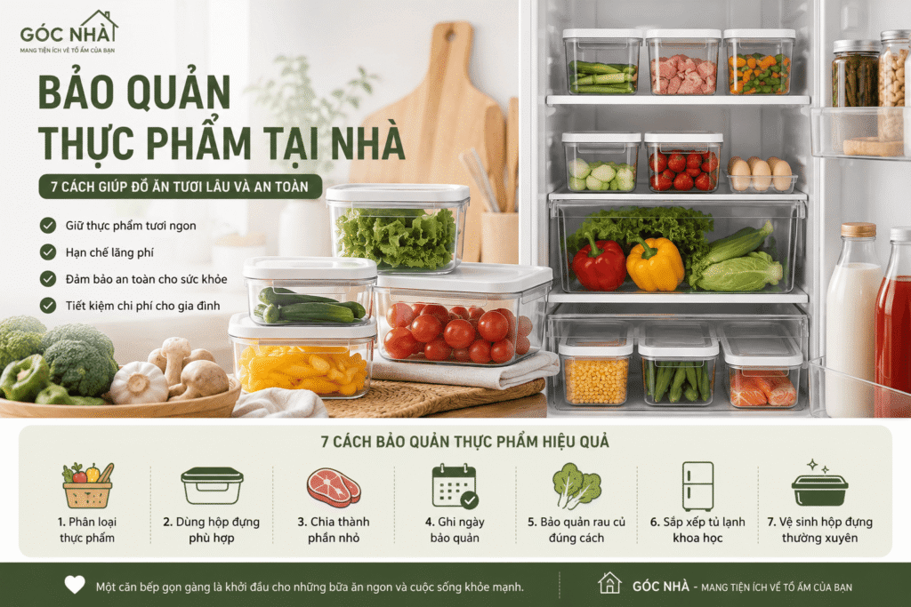 7 Cách Bảo Quản Thực Phẩm Tại Nhà Giúp Đồ Ăn Tươi Lâu