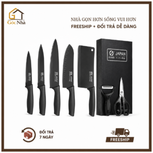 Bộ Dao Nhà Bếp 5 Món ASAKH Japan SK5 Kèm Dao Bào Và Dụng Cụ Gắp Đĩa